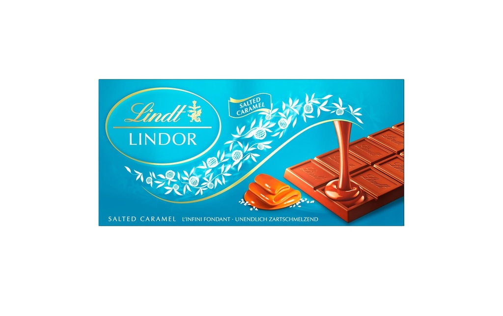 Lindt Tablette de chocolat Lindor Caramel salé 100 g