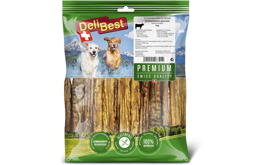 DeliBest Bâtonnet à mâcher Premium Cimiers de boeuf, 1 kg