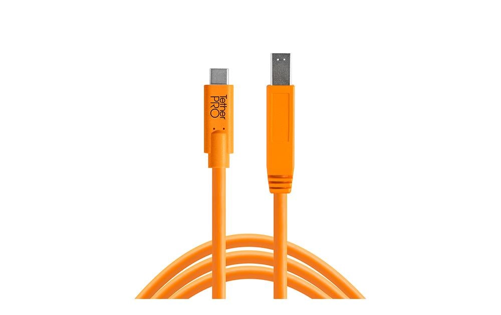 Tether Tools Câble TetherPro USB-C vers USB 3.0 Male B, 4.6 m Orange