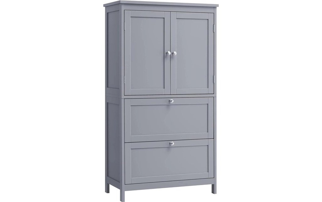 VASAGLE Commode dans le style maison de campagne 60 x 110 cm, Gris