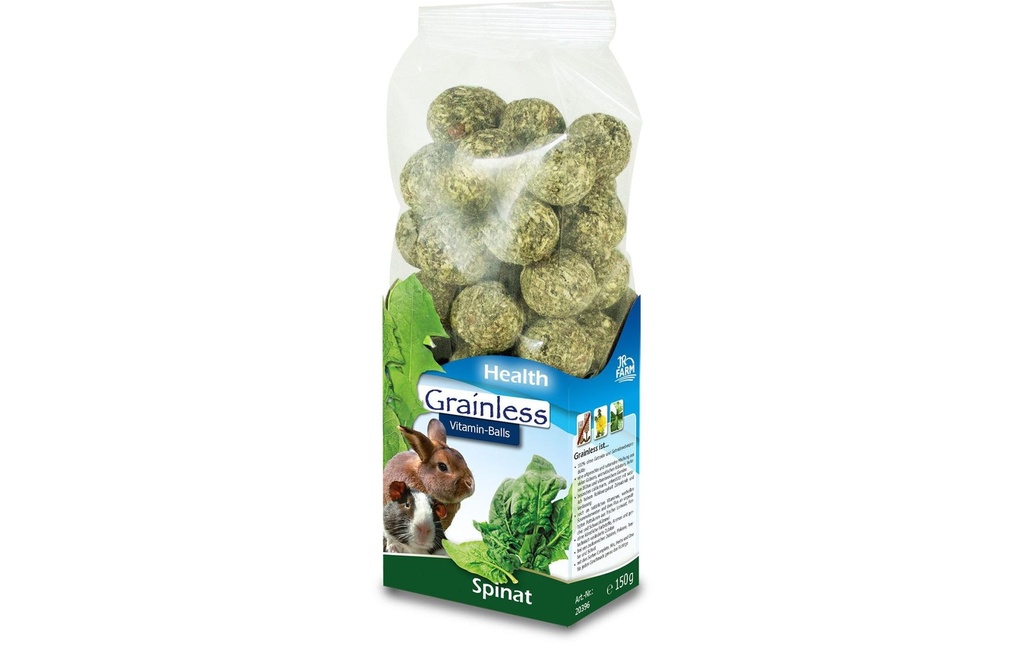 JR Farm Collation Boules de vitamines Épinards sans grain, 150 g