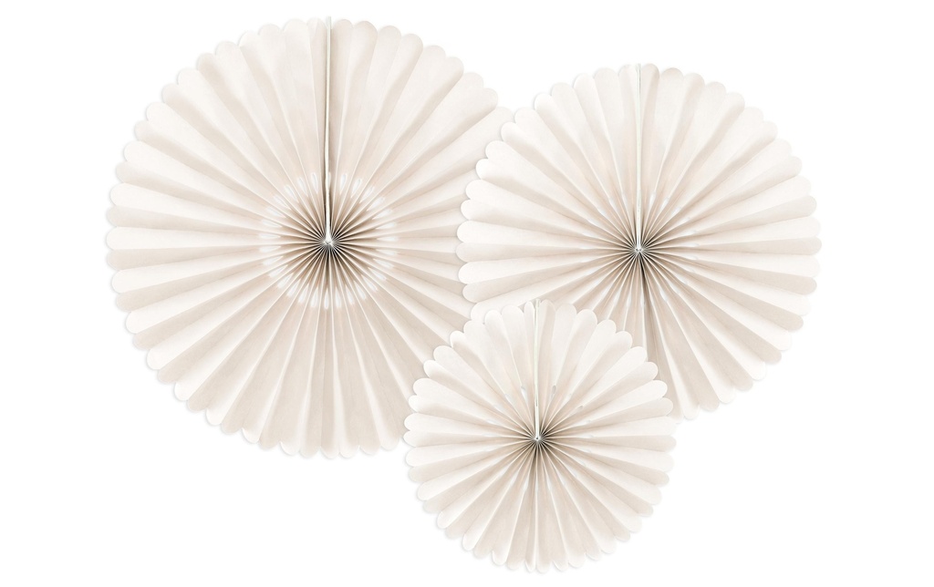 Partydeco Rosettes Pastel 3 pièces, Beige