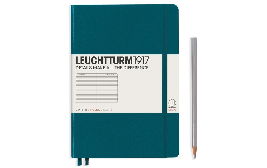 Leuchtturm Bloc-notes Medium A5, À lignes, 2-pièces, Vert Pacifique