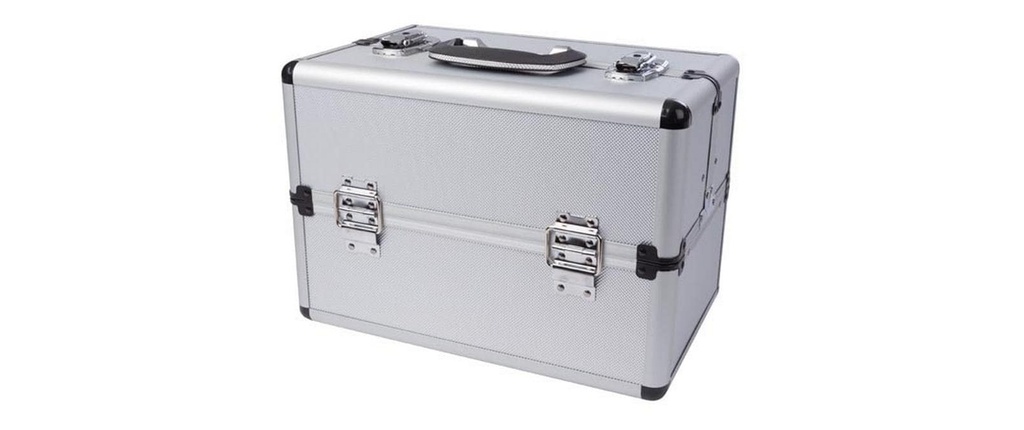 Perel Coffret à outils aluminium, 360 x 220 x 250 mm gris