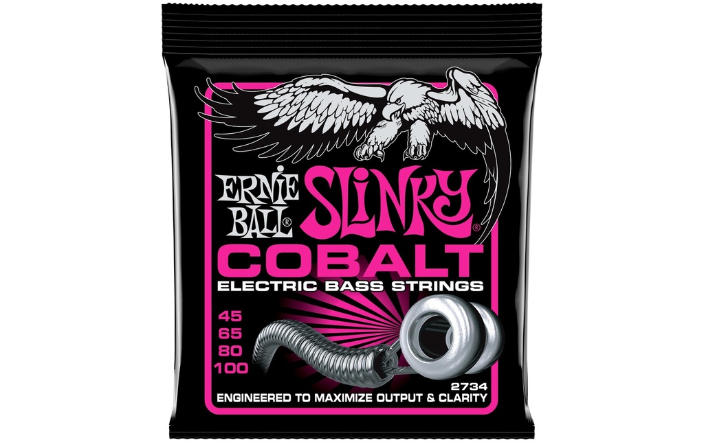 Ernie Ball Cordes de basse 2734 Slinky Cobalt – Super 45-100