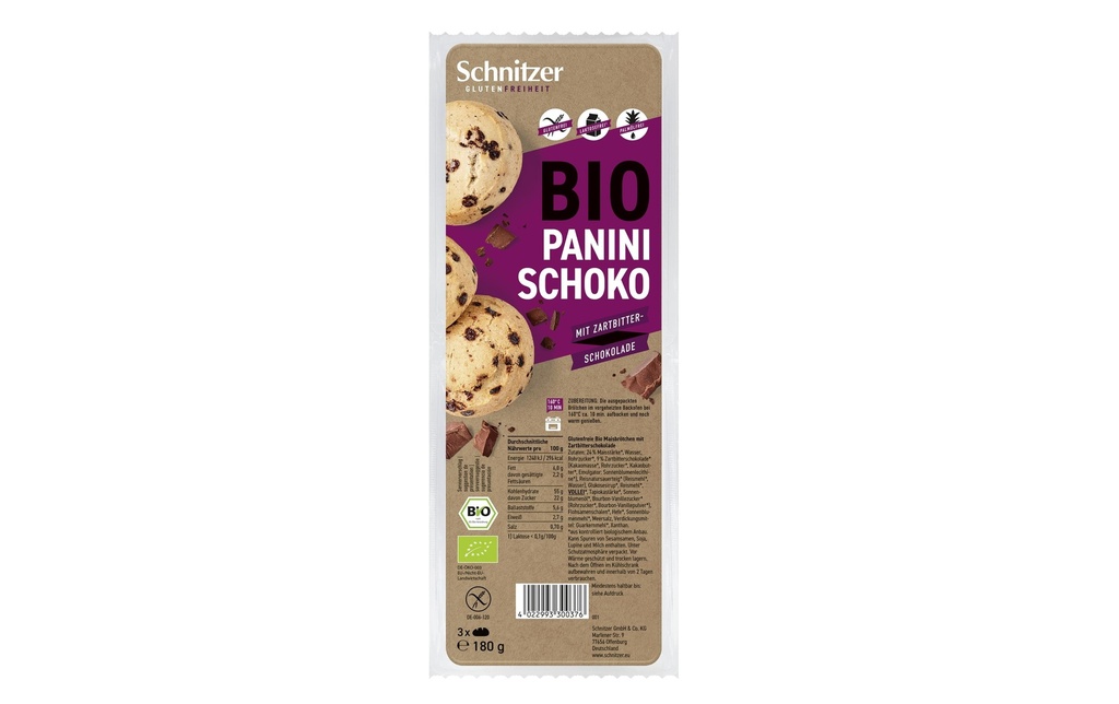 Schnitzer Panini bio au chocolat 180g