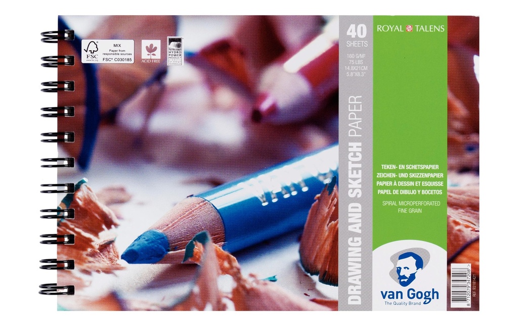 VAN GOGH Bloc papier A5 Drawing&Sketch (40 pces)
