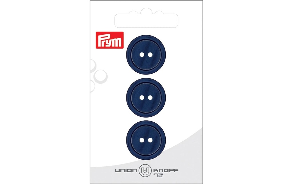 Prym Union Knopf Boutons Polyester 20 mm, 3 pièces, Bleu marine