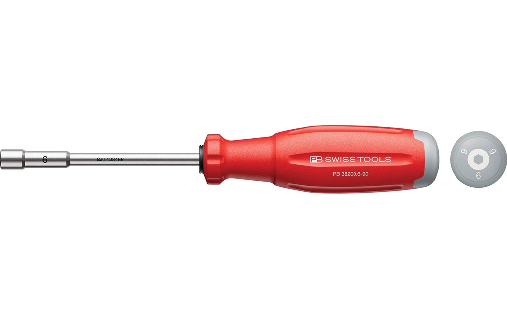 PB Swiss Tools Tournevis à douille PB 38200.6-90 Rouge