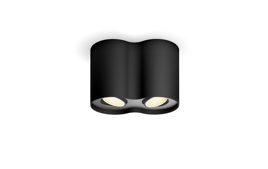 Philips Hue White Ambiance Pillar Spot double avec variateur de lumière Noir