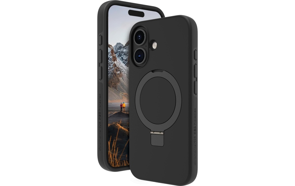 dbramante1928 Coque arrière Iceland Ultra D3O Kick iPhone 16 Plus Noir