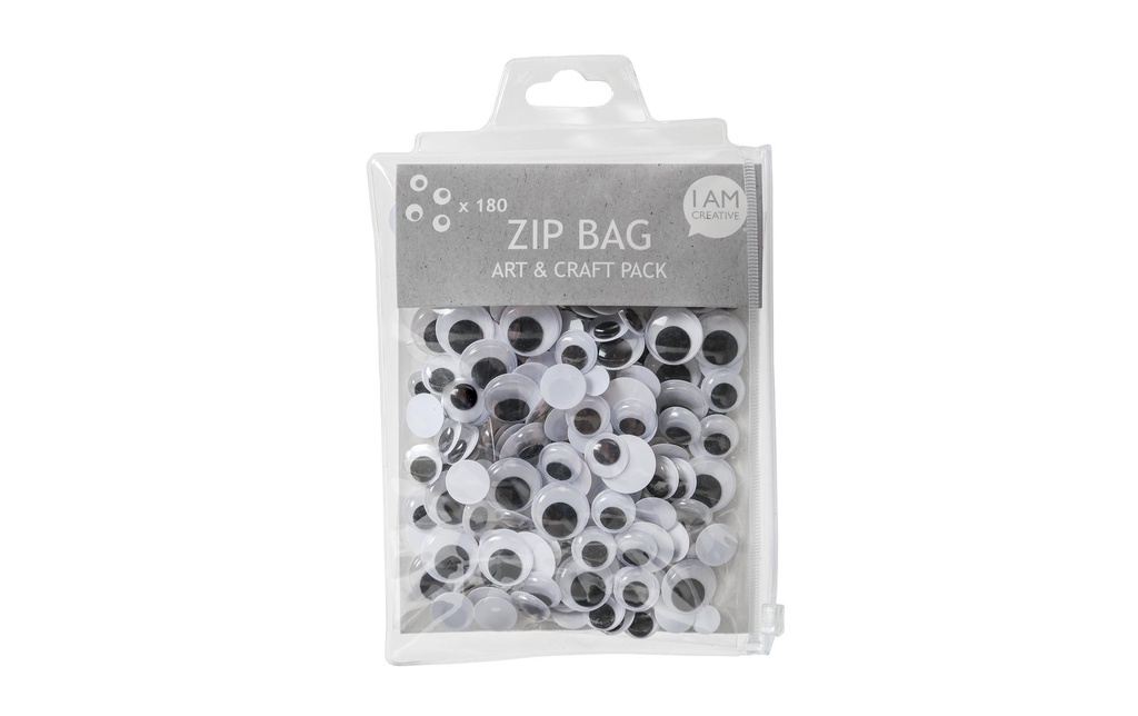 I AM CREATIVE Yeux vacillants  Zip Bag 180 pièces, 10 - 20 mm