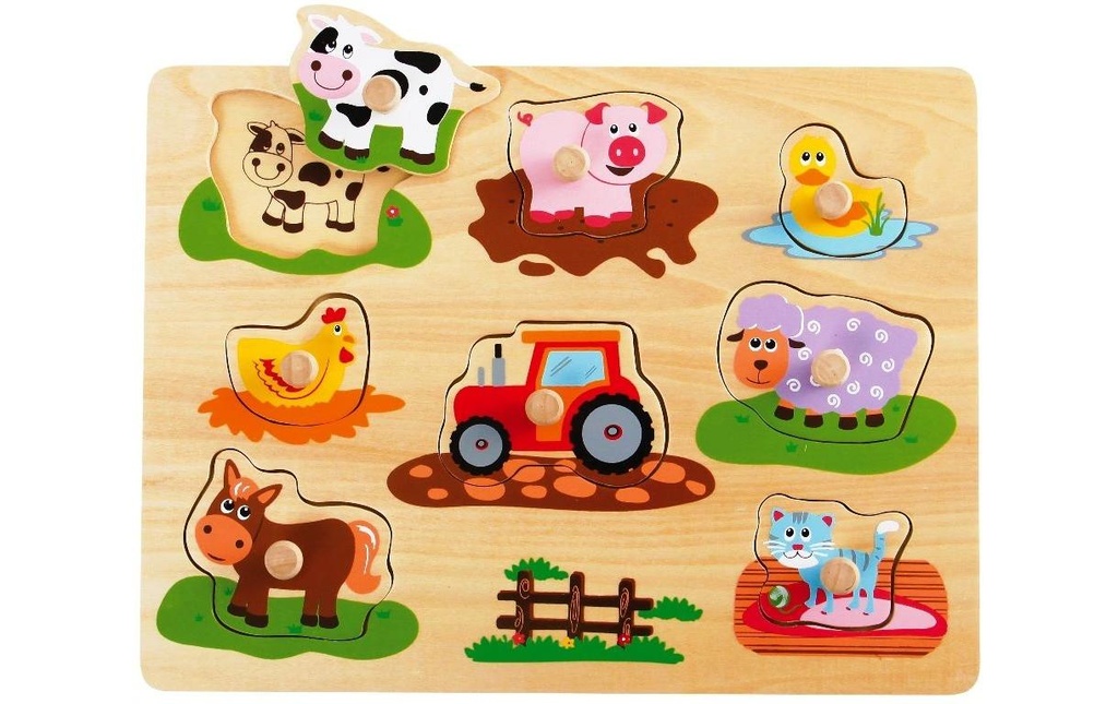 Spielba Holzspielwaren Jeux d’emboîtement Animaux avec Griffli