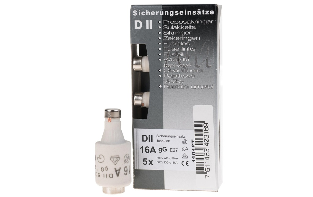 Elektromaterial Fusible DT II 16A inerte, 5 pièces