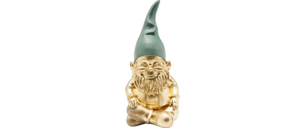 Kare Figure décorative Assis nain, or-vert