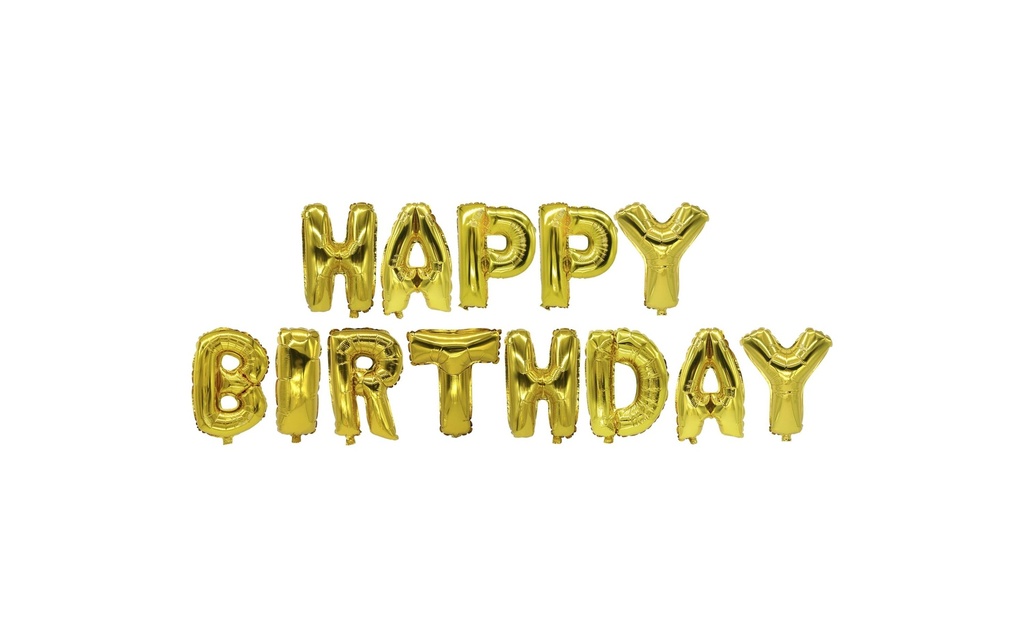 Papstar Ballon de baudruche Happy Birthday Or