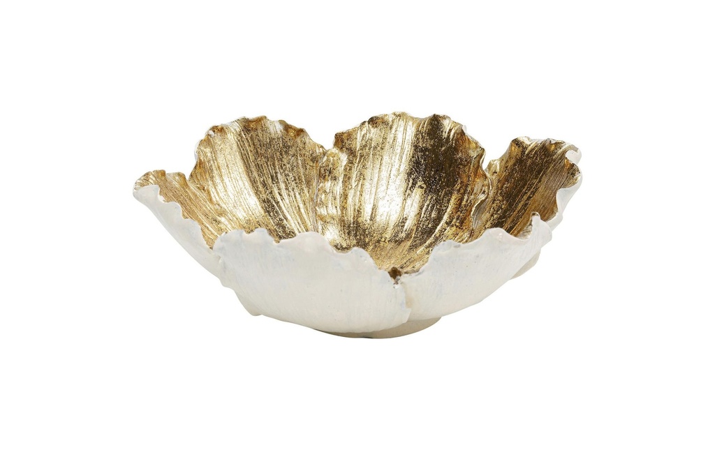 Kare Coupe déco Flower Bloom 20 cm, crème/or