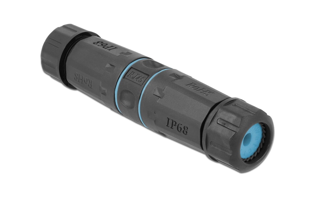 Delock Accouplement RJ-45, Cat.6A, bleu, étanche 1 Pièce/s