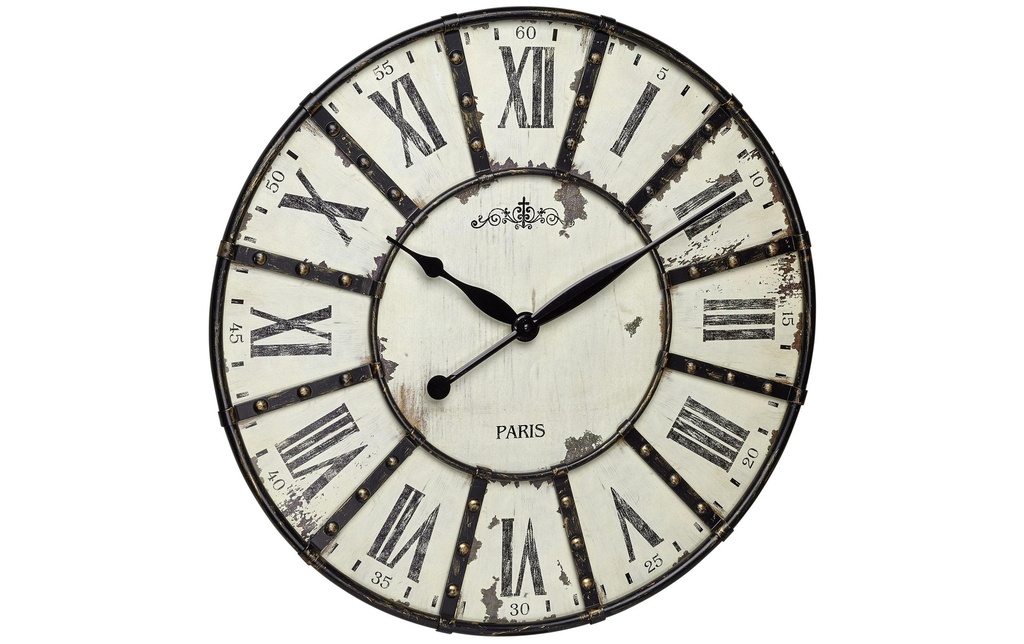 TFA Dostmann Horloge murale Vintage XXL Ø 57 cm, Noir/Crème
