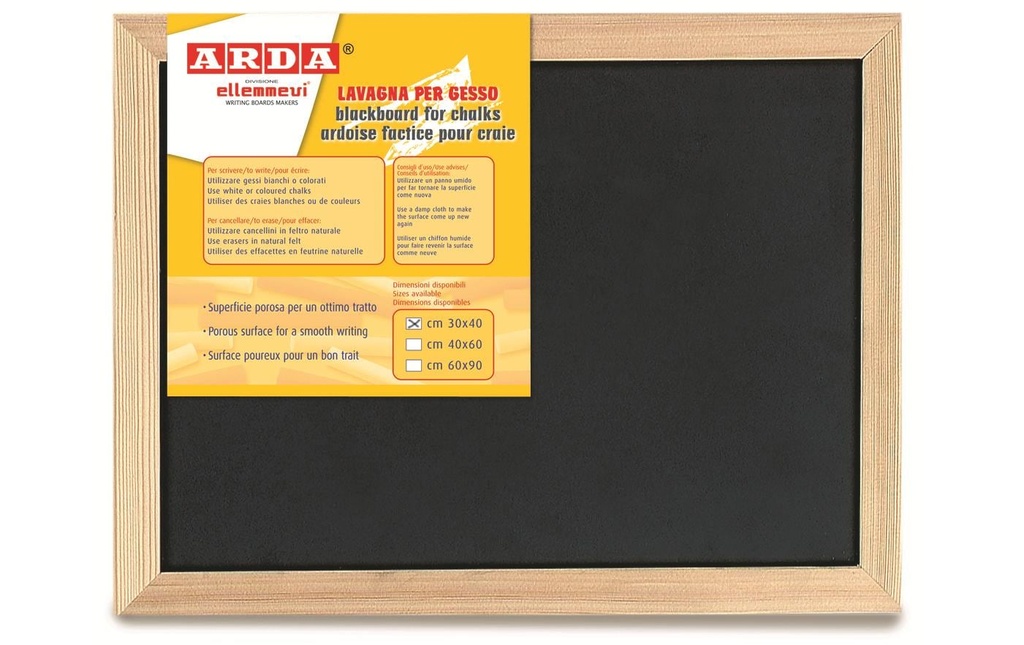 Arda Tableau à craie Blackboard 30 x 40 cm, noir