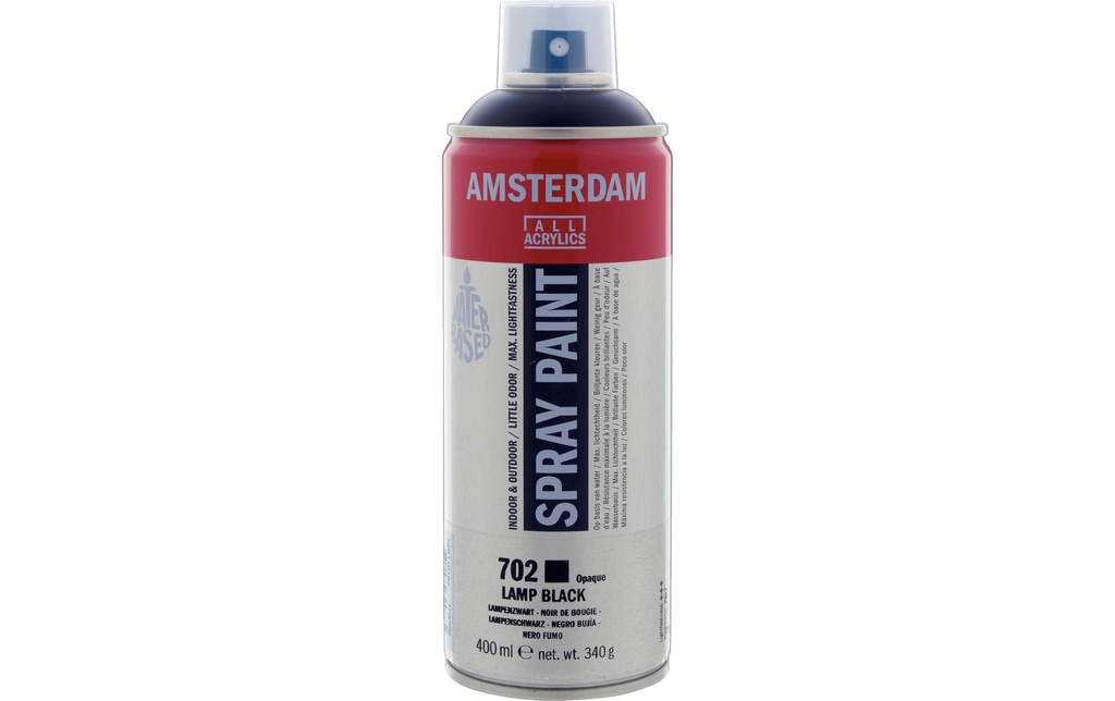 Amsterdam Acrylique en bombe 702 Noir lampe couvrant 400 ml
