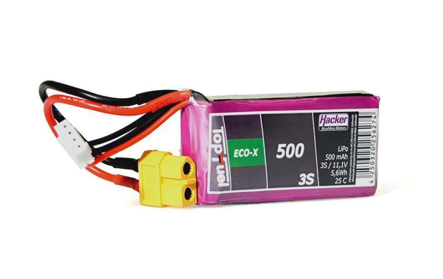 Hacker Batterie RC LiPo 500 mAh 11.1 V 25C TopFuel ECO-X