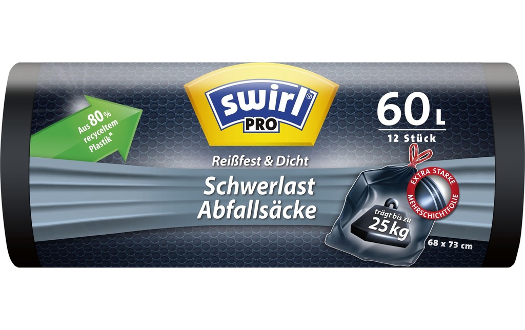 Swirl Sacs poubelle à toute épreuve 60 l, 12 Pièce/s