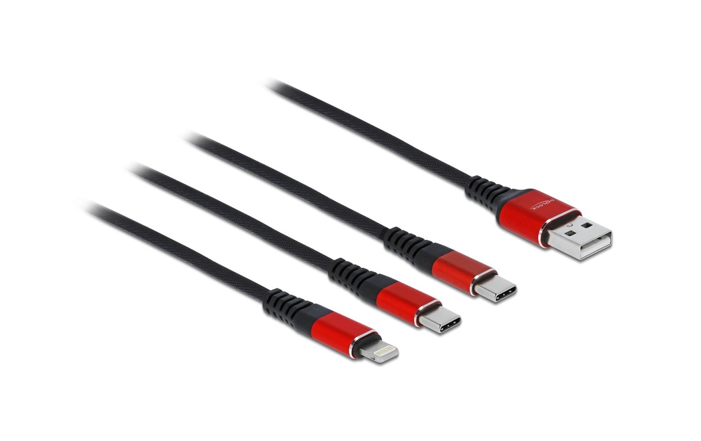 Delock Câble chargeur USB  USB-A - Lightning/USB-C 1 m