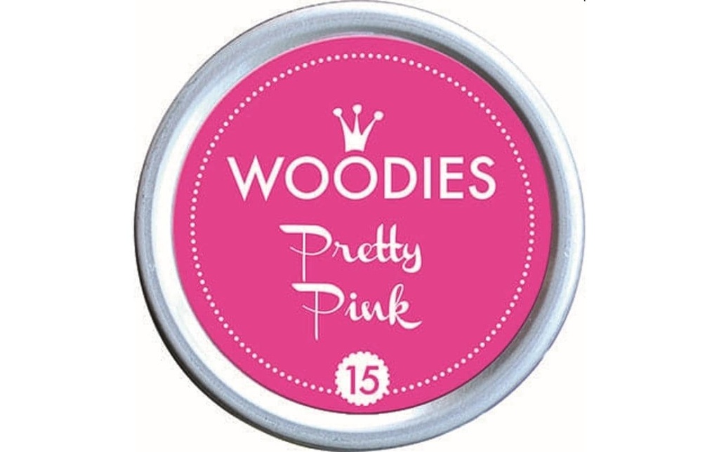 Woodies Tampon encreur 35 mm Pretty Pink, 1 pièce