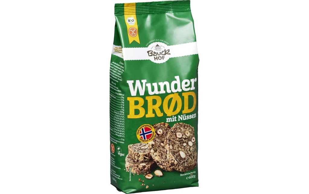 Bauck Mühle Préparation à gâteau Bio  Pain aux noix 600 g