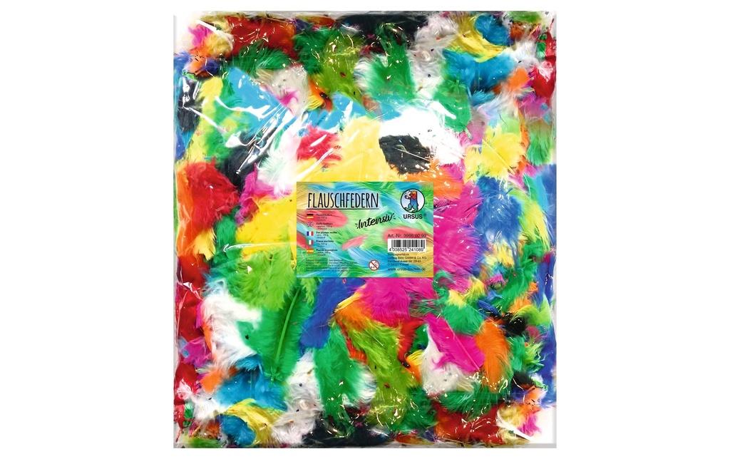 URSUS Plumes 100g, Bleu/Vert/Rose