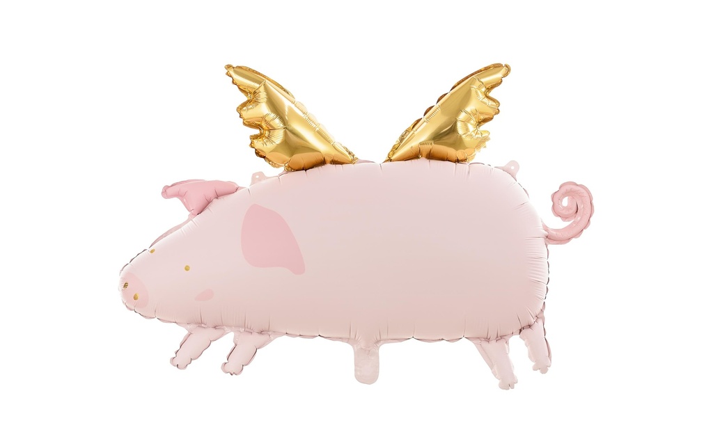 Partydeco Ballon en aluminium Cochon 72 x 46 cm, Rose