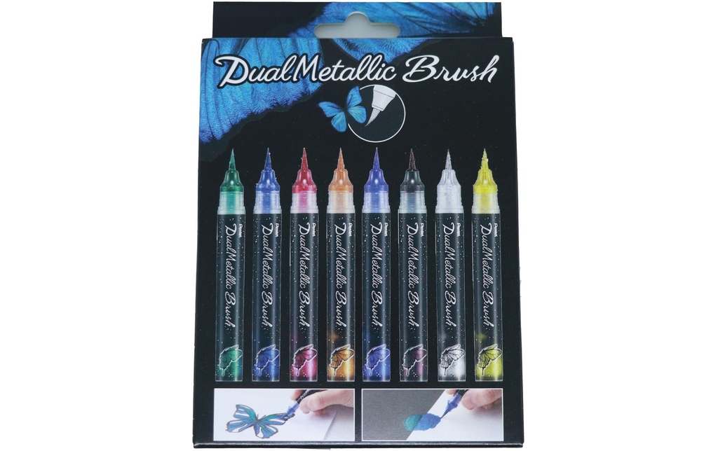 PENTEL Feutre pinc. Metal.Brush set 8 (8 pces)