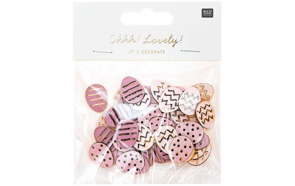 Rico Design Décoration de dispersion Oeufs de Pâques 48 pièces, Rose