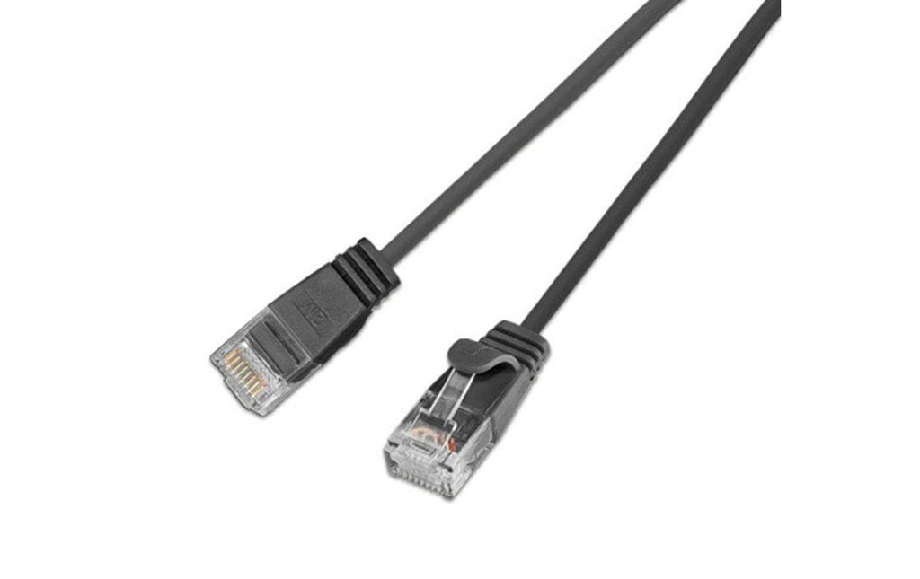 SLIM Câble de raccordement KAT6 Light, rond, U/UTP, Ø 2,8 mm, noir