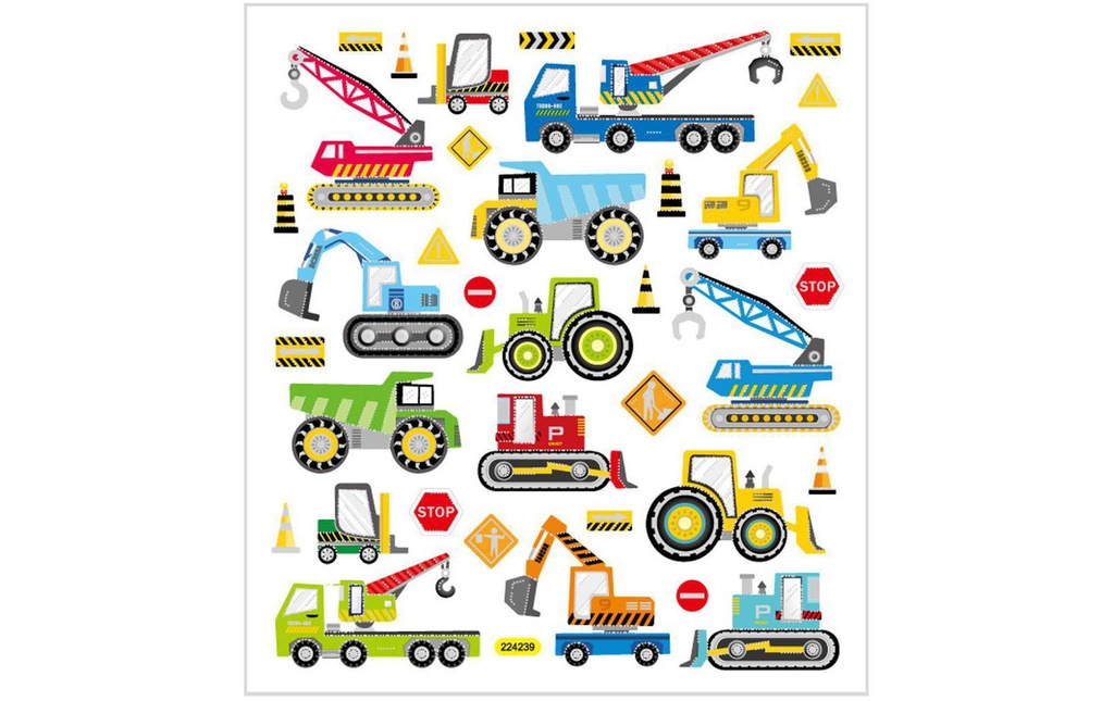 Creativ Company Autocollant à motif Véhicules, 1 feuille