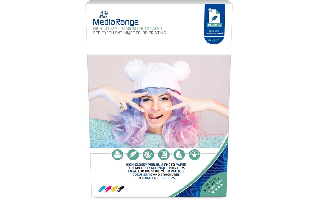 MediaRange Papier photo A4 220 g/m² 100 Pièce/s