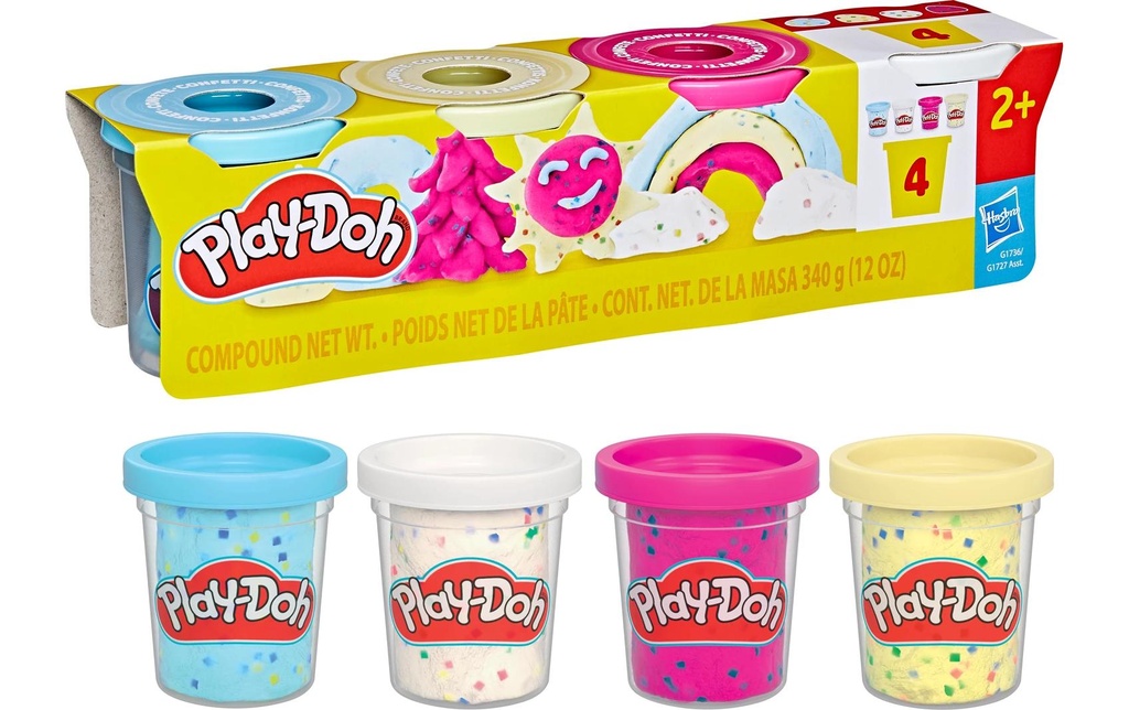 Play-Doh Plasticine Pack de 4 confettis