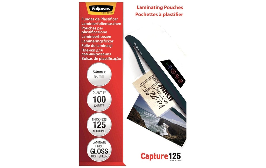 Fellowes Film laminé 125 microns, 100 pièces
