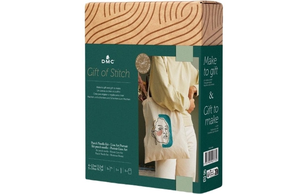 DMC Set de broderie Gift of Stich Sac à provisions Portrait, 35 x 42 cm
