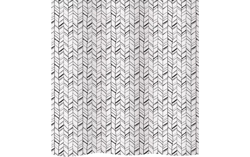 diaqua® Rideau de douche Chevron 120 x 200 cm, Noir/Blanc
