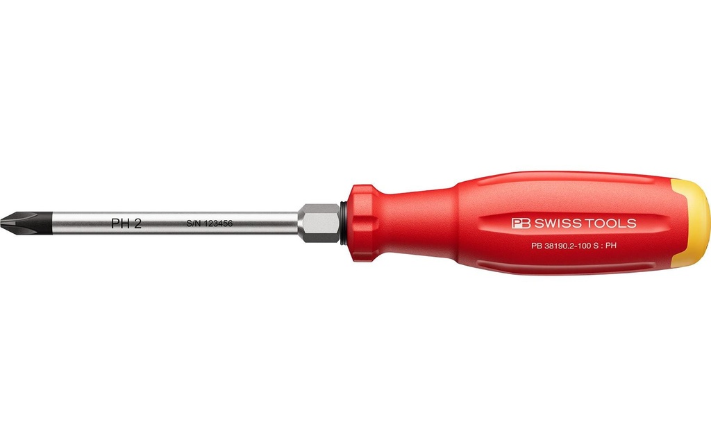 PB Swiss Tools Tournevis SwissGrip Evo PB 38190.2-100 S rouge