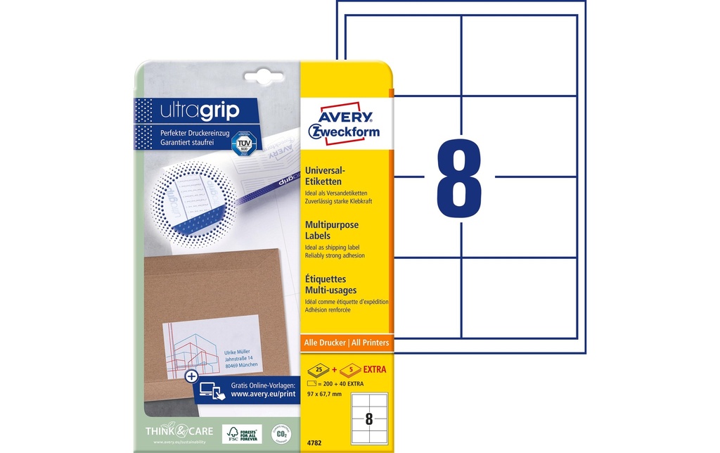 Avery Zweckform Étiquettes universelles 4782 97 mm, 30 feuille