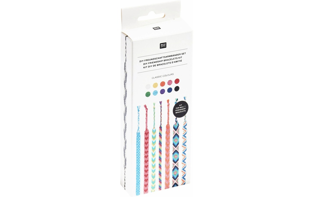 Rico Design DIY Set de bracelets d'amitié Couleurs classiques