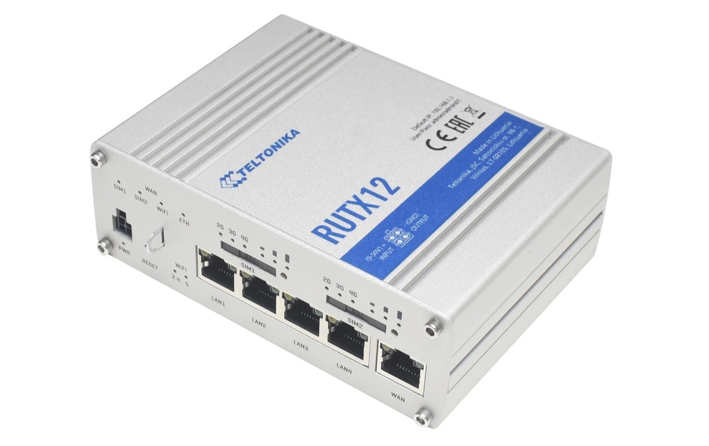Teltonika Routeur Industriel LTE RUTX12 DUAL-LTE Modem