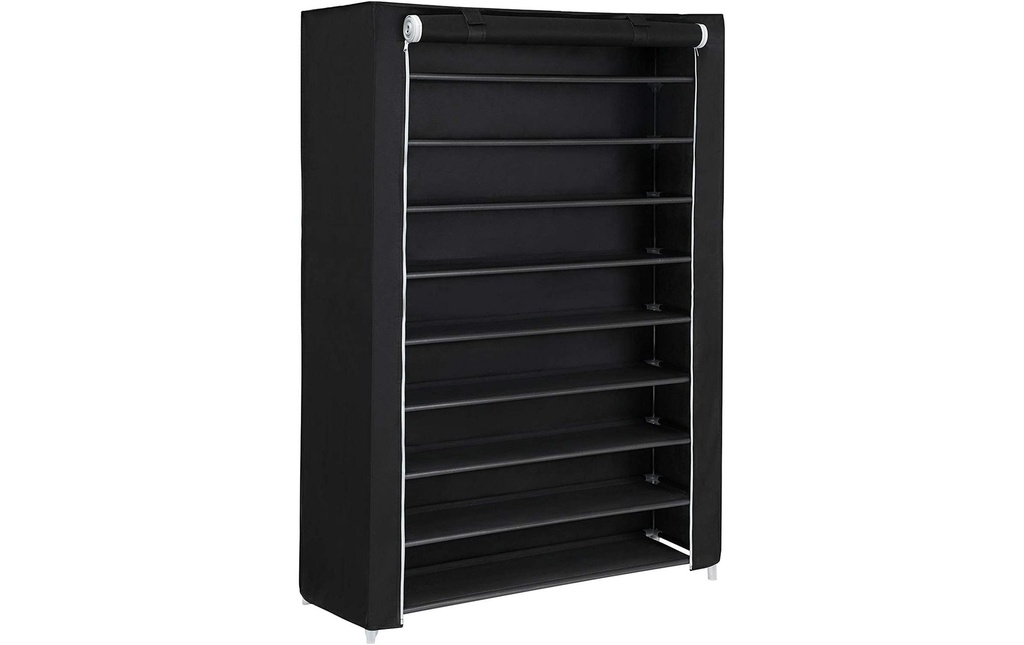 Songmics Armoire à chaussures avec porte roulante 100 x 28 x 162 cm, Noir
