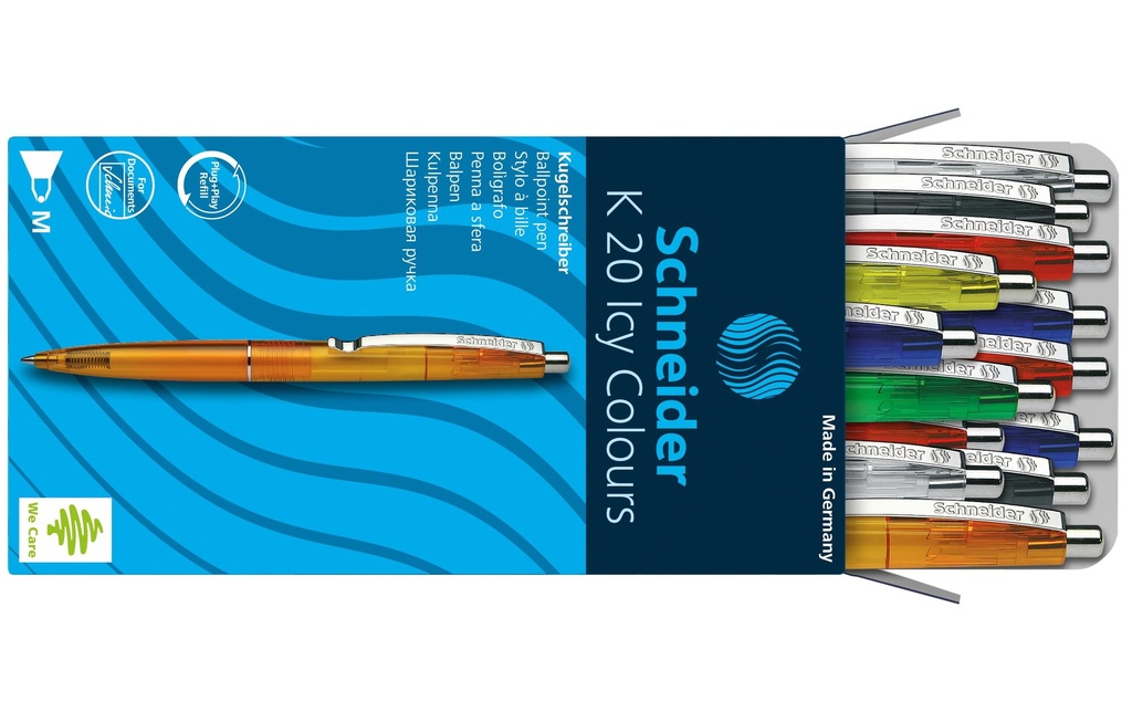 Schneider Stylo bille K20 ICY- M assortis, 20 pièces