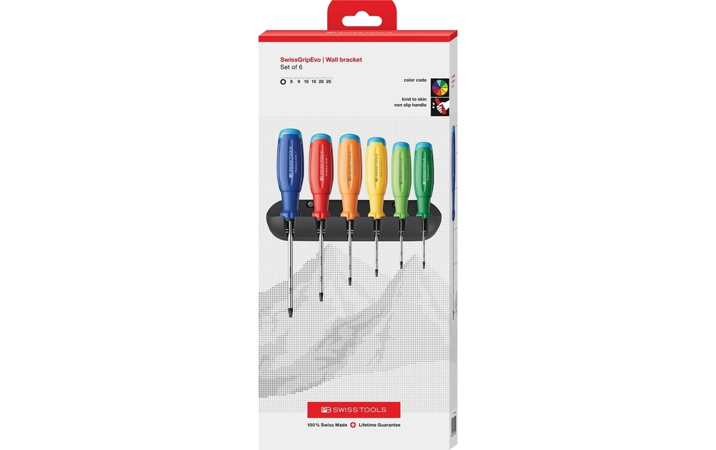 PB Swiss Tools Jeu de tournevis RainBow SwissGrip Evo PB 38440.H RB CBB
