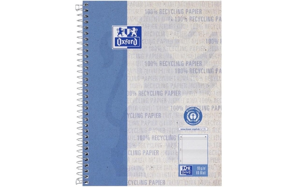 Oxford Bloc-notes Bloc-notes collège ligné, A5+, bleu