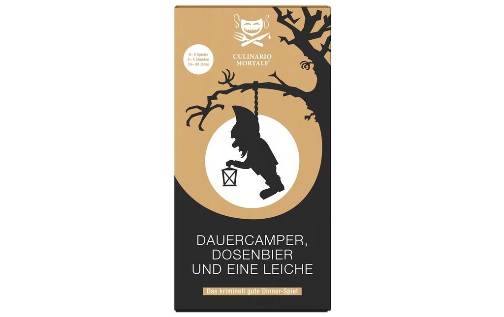 Culinario Mortale Party game Dauercamper, Dosenbier und eine Leiche